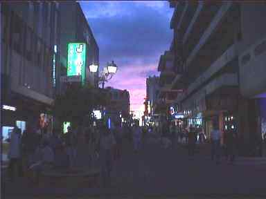Sunset over San Jose pedestrian mall