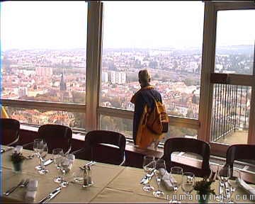 View over Mulhouse from Tour de l'Europe restaurant