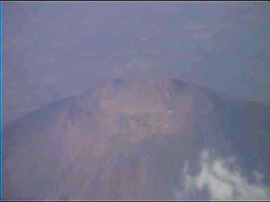 Crater of a large volcano from the plane