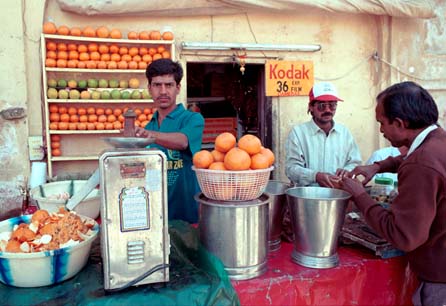 Fruit juice seller at Ambar Palace