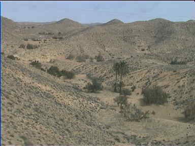 Desert landscape. Nearby here, some scenes of 'Star Wars' were shot
