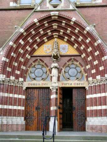 Neo-Gothic church entrance, 19th century
