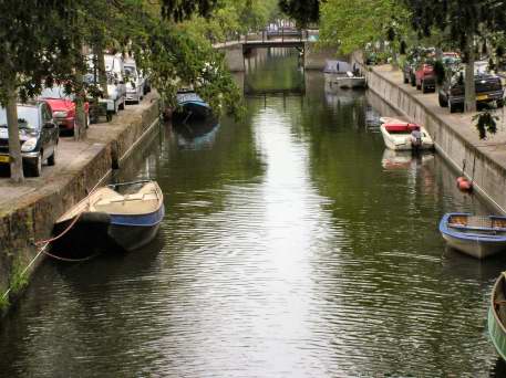 Canal scene. Most of the houses lining it are beautifully kept and seem to be competing with each other for primness