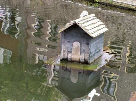 The house of "Disco Eend" (Disco Duck) in one of the canals