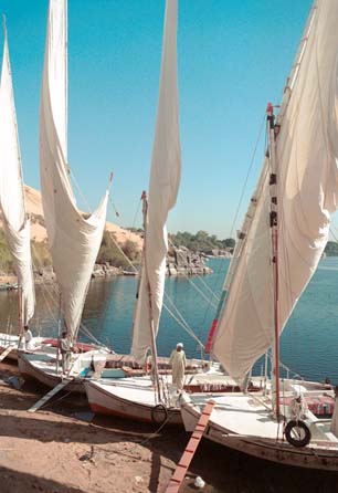 Feluccas at Aswan with their beautiful large sails