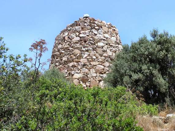 Nuraghe outside Muravera. You can walk around it and peer inside through large openings in the stone facade to discover that the tower is hollow