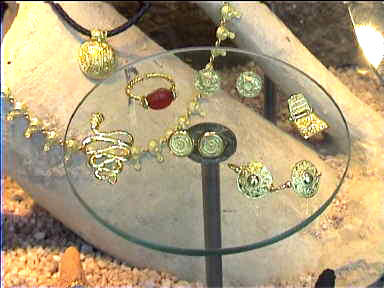 Jeweller reproducing Etruscan jewellery in Volterra