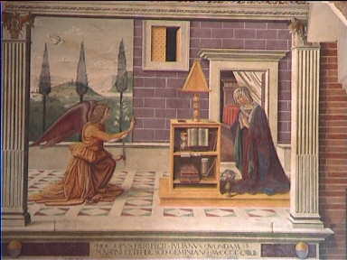 A popular scene 'The Annunciation' in this part of the world, here in the church of San Gimignano