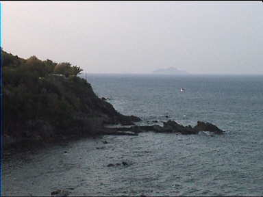 View from our room in Piombino. It would rain soon after