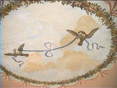Ceiling painting inside the villa
