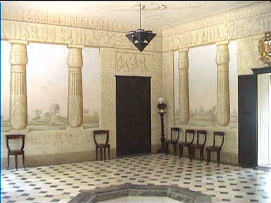 Egyptian style room inside the villa