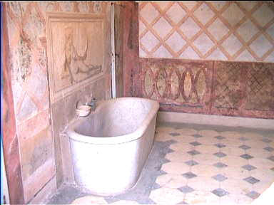 His bathroom in the villa