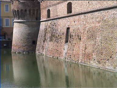 Moat around the castle at Fontanellato