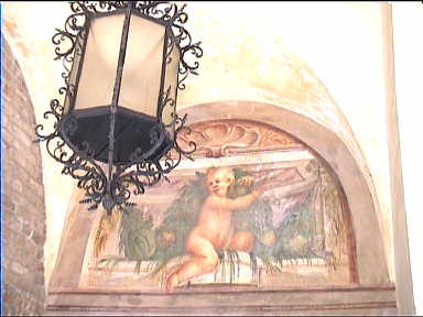 Painting above door at Fontanellato castle