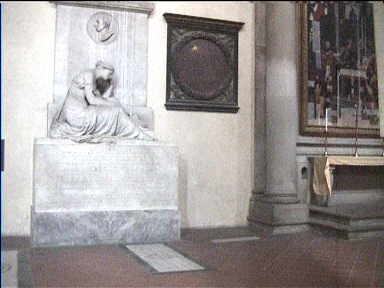 Plaque for Leonardo da Vinci inside Santa Croce