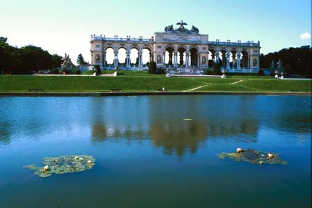 The Belvedere, overlooking the Schñnbrunn complex on a small hill. The left portion was mostly destroyed during WWII and was later reconstructed