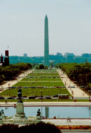 The Obelisk and the Mall as seen from the steps of the Capitol