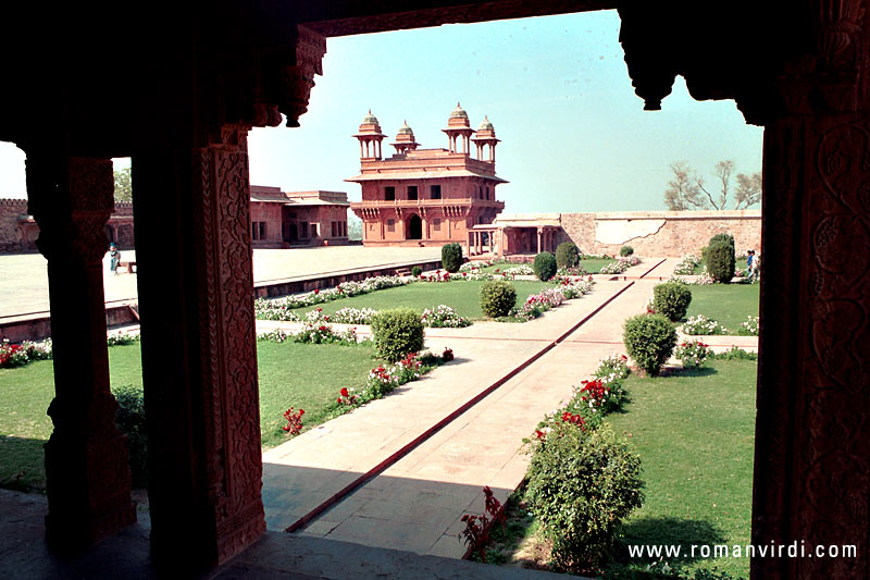 At Fatehpur Sikri. The artificial town was abandoned due to lack of water