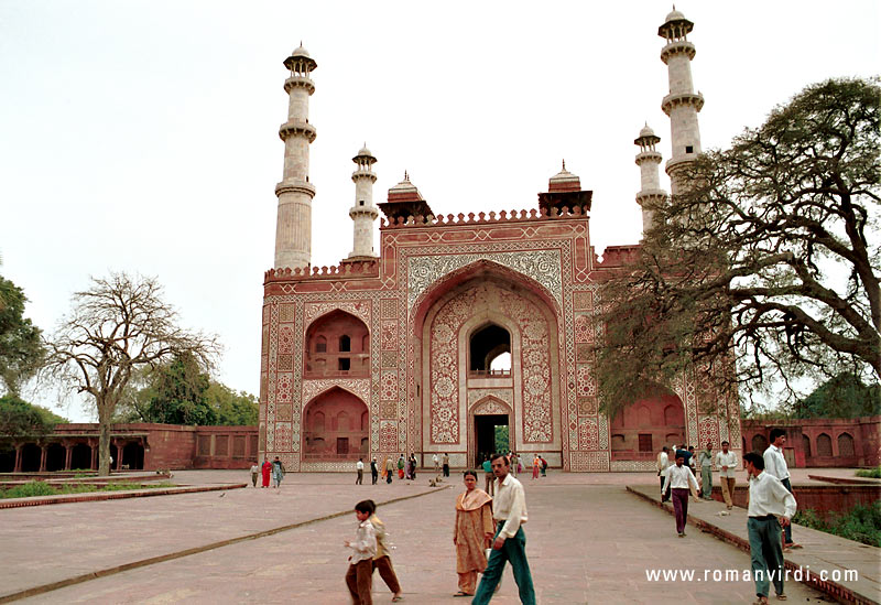 The entrance gate to Sikandra, Mughal emperor Akbar's beautiful tomb 
