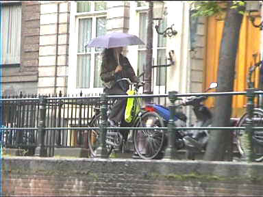 How to cycle with an umbrella