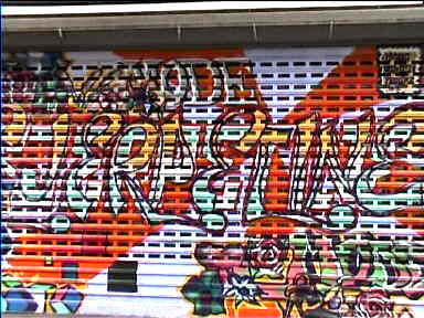 Iron shutter painting 'Serpentine'