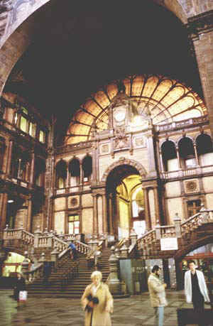 The inside of Antwerp's Railway station