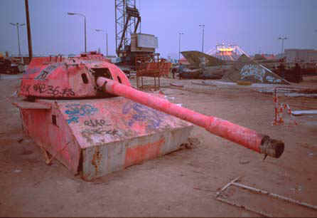 Old Military Hardware at the site of the former Berlin Wall and Checkpoint Charlie