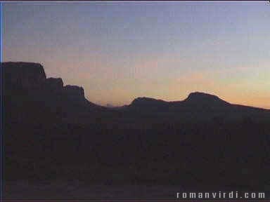 Sunset over table-mountain country