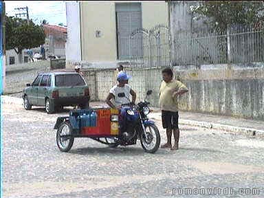 This guy delivers gas cylinders. Taking a rest from work.