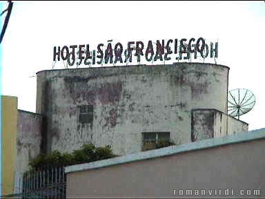 Sign above Penedo hotel after a drink too many