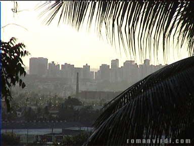 View onto downtown Recife skyline from our Olina Pousada