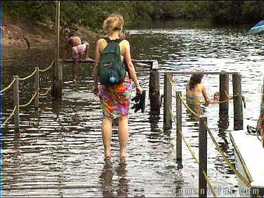 The pier's under water