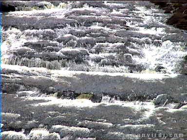 The waterfalls from afar