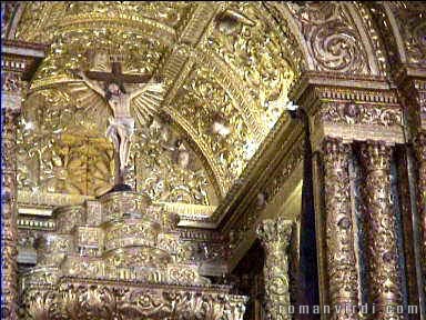 Golden interior of Salvador Cathedral