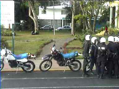 San Jose police with their bikes