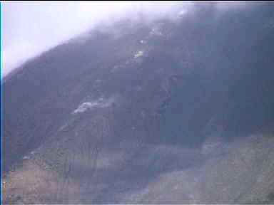 Lava Rocks rolling down volcano. Of course not allowed to climb