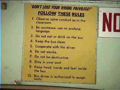 The Ten Commandments of American School buses