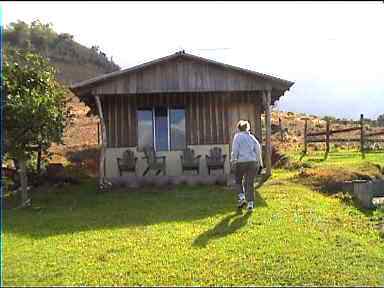 Our cabin in Rinconcito Lodge. Note stylish "Art Deco" chairs on porch