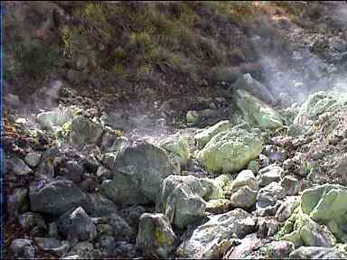 Sulphurous volcanic activity