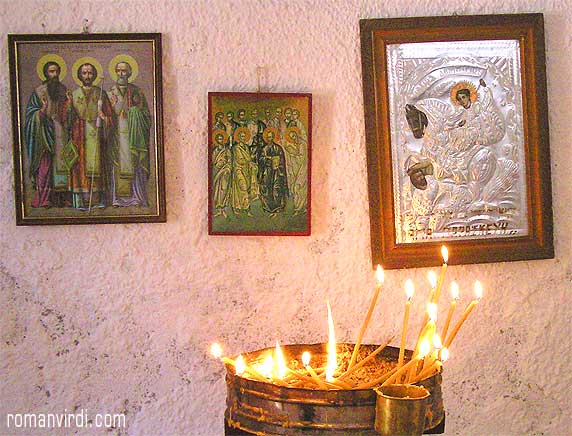 Inside the Small Church at Gramvousa Harbour
