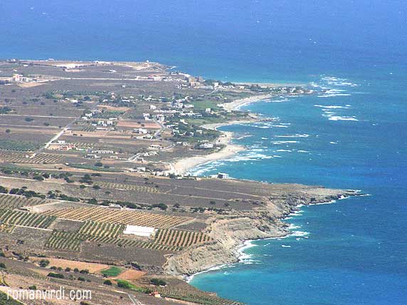 The Land jutting out to Sea at the Top is Frangokastello