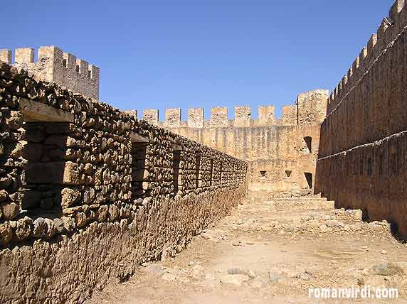Inside Frangokastello Castle, an empty shell