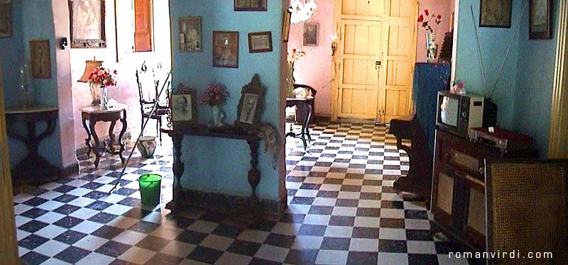 Memorabilia in the living room of our Casa Particular in Trinidad