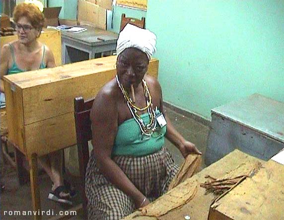 This lady is sorting leaves