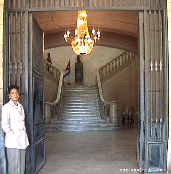 The Entrance of the Museo del Revolucion, the former Presidential Palace (there are sill bullet holes around the stairs)