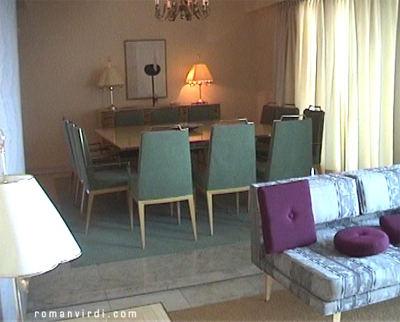 The dated, simple dining table in Fidel's suite in Hotel Habana Libre