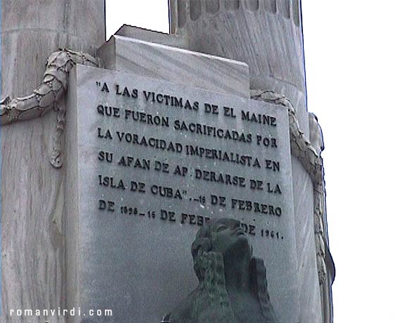 Plaque to the victims of the Maine