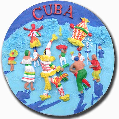 Santeria Ceremony on kitsch tourist fridge magnet