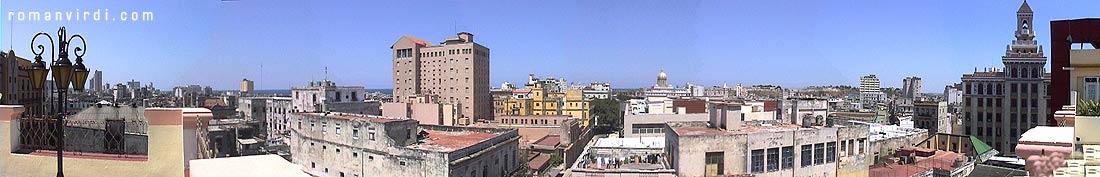 View from the top of the Golden Tulip. To the right the Bacardi Building