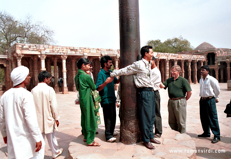 The iron pillar at Qutab Minar is ancient and strangely enough does not rust. Your wish will supposedly come true if you can encircle it with your arms with your back to it